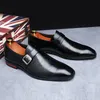 mnich buty z paskiem czarne formalne buty dla mężczyzn oxford męskie buty biznesowe skórzane szpiczaste moda zapato de vestir sapato social masculino couro