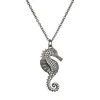 Gold/Silver Color Chain Women Men Necklace Colourful CZ Stone Seahorse Pendant Necklace Female Party Jewelry Best Gift