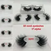 Mjölk ögonfransar 17 stilar som säljer 1Pair / parti 100% äkta sibirisk 3D-band Fale ögonfransar Långa individuella ögonfransar 3D Fulla Lashes Extension
