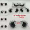 Cílios Leite 17 estilos Vendendo 1 par / lote 100% Real Siberian 3D Faixa de Cílios Falsos Longo Cílios Individuais 3D Completa Lashes Extensão