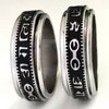 20st Retro snidade buddhistiska skrifter The Six Words Mantra Spin rostfritt stål spinner ring män kvinnor unika lyckliga smycken b8361495