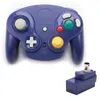 2 4GHz 무선 컨트롤러 게임 GameCube를위한 게임 패드 NGC Wii Wii U 스위치 어댑터가있는 화려한 Box230J가있는 6 가지 색상
