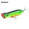 1 adet 8.5 cm 11g 6 # Kanca Yapay Yem Balıkçılık Mücadele Popper Cazibesi Balıkçılık Wobbler Kış T191016 Için Yukarı Su Crankbait