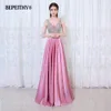 BEPEITHY V-ausschnitt Perlen Mieder Open Back EINE Lange Abendkleid Party Elegante Vestido De Festa Schnelle Lieferung Prom Kleider