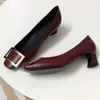 Hot Sale-Women High Heel Shoes European Designer Chunky Skor Bekväma Skor Ladies Lyxpumpar