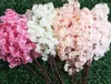 Seidenkirsche 100 cm Länge Künstliche Blumen Verschlüsselte Begonie 3 Schichten Blütenblätter Dichte Kirschsakurafür Hochzeits-Mittelstücke