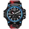 Smael Brand Men Dual Time Camouflage Military Digital Watch LED腕時計