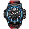 SMAEL Brand Men watch Dual Time Camouflage Military Digital LED Wristwatch 50M Waterproof 1545BMen Clock Sport Watch262R