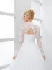 Lace Bridal Jackets Wedding Boleros White Ivory Long Sleeve Short Bridal Shawl Wraps For Wedding Dress Evening Party1959168