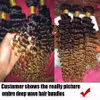 Ombre Deep Wave Brazilian Hair Weave Bundles T1B/4/27 Human Hair Three Tone Remy Hair Weft