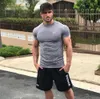 Fashion Quick Dry Rashgard Gym T Shirt Sport Shirt Men Short Sleeve Running Shirts Compression Fitness Bodybuilding Tops Tees