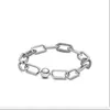 Real S925 Sterling Silver Charms Armband Mig Samarbete Chunky Link Armband Bangle Fit For Pandora Diy Bead Charm