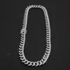 13mm Miami Cuban Link Chain Gold Silver Necklace Armband Set Iced Out Crystal Rhinestone Bling Hip Hop for Men