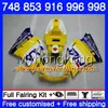 Kit for Ducati 748S 748 853 916 996 998 S R 94 99 00 01 02 327hm.50 853S 916R 996R 998S 748R 1994 1999 2000 2001 2002 Black Silveryフェアリング