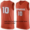 Aangepaste Xxs-6xl gemaakt #10 Syracuse basketbalshirts oranje man vrouwen jeugd maat S-5xl elk naamnummer