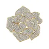 Spilla delle donne Strass Fiori dei fiori Spille per le donne Zircon Lady Pins Vintage Elegante Abito completo Pins Silver Gold Top Pin Modo