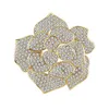 Femmes Broche Strass Fleurs Costume Broches pour Femmes Zircon Lady Pins Vintage Élégant Robe Complète Pins Argent Or Top Pin Mode