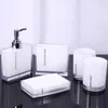 5Pcs/Set Bathroom Supplies Wash Set Family Bathroom Accessories Acrylic Toothbrush Holder Set A