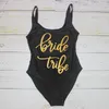 Mariée tribu imprimer une pièce maillot de bain pour femmes maillot de bain femme doublure Bikini fête de mariage dos nu maillots de bain Bikini1