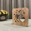 Wooden Heart Night Lamp 3D LED Night Lights for Valentine's Gift Creative Bedroom Decoration Warm White Nightlight
