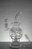 Hookahs 8.4Inches Double-deck Wormhole Glass Bong with 14mm Frosted bowl & Quartz banger Transparent Glass Smoking Pipes Global delivery