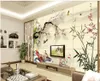 美しい風景の壁紙3 d中国の背景の壁中国風プラムインキ絵画テレビの壁絵画