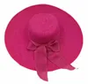 Chapeau de paille à large bord d'été Floppy Wide Brim Sun Cap Bowknot Beach Pliable Pliable Beach Panama Chapeaux Chapeau d'église