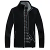 Mens Zip Up Thermal Insulated Fleece Lined Knitted Cardigan Jumper Cardigan Gift Male Solid Casual Jackets Outwear Clothing