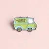 Magical green car enamel pins The Mystery Machine badges Solve trouble brooches for women Backpack bag Lapel pin Cartoon cute Jewelry gifts