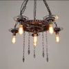 Loft Style Pendant Lampor Retro Industriell maskiner Gears Personlig Restaurang Bar Cafe Dekorativ Smidesjärn Lampa