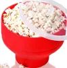 Silikon Mısır Patlatma Katlanır Popcorn Popper Kepçe Ev Partisi Mutfak DIY Araçlar Yemek için Kapak Popcorn Maker Bowl ile GGA3115-8