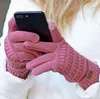 CC Knitting Touch Screen Glove Capacitive Gloves CC Kvinnor Vinter varma ullhandskar Antiskid stickade Tellefingers Glove Christmas Gifts