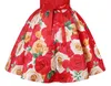 Big Bow robe d'épaule inclinée pour enfants fête d'anniversaire bébé filles vêtements bleu rouge Rose fleur impression robe robes 29 ans ch4512584