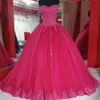 2019 fuchsia quinceanera klänningar 15 partiformell golvlängd boll klänning kändis formell fest klänning vestidos de 15 anos qc1284