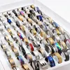 Fashion 100pcs/Lots Assorted Mens Stainless steel Rings Jewelry Party Gift Wedding Rings For Women Mix Style