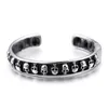 vintage 316L stainless steel Boys mens bracelet cuff bangle skull end cuff jewelry skeleton bracelet205W