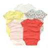 5 pcs / lot baby rompers 2020 Kortärmad 100% bomull Overells Nyfödda kläder Roupas de Bebe Boys Girls Jumpsuitclothing