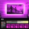 LED -remsor lampor RGB Sync till Music Dimble Strip Kit 164ft5m 300 lysdioder Ljus 2835 Belysning med fjärr- och strömförsörjning för H8112213