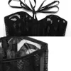 مشدات شبكية مثيرة و Bustie مطاطا صافي مفرغة من الزهور تصميم Busk إغلاق بوستير مشد الجسم ملابس داخلية cincher corselet 8124