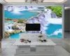 Personalizado 3D Paisagem Papel de Parede Linda Grande Cachoeira Maravilhas Casa Decoração Decoração Sala de estar Quarto Voltar Papel de Parede HD