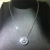 Романтический круглый кулон Сердце с ожерельем стерлингового серебра 925 5A Циркон Cz обручальные свадебные подвески для женщин свадебный подарок
