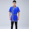 Mens Tradicional Roupas étnicas Verão Tang Terno Homens Mongólia Traje Masculino Tops jaquetas de manga curta Ásia vestuário