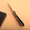 1pcs kullager Flipper Folding Kniv D2 Stone Wash Finish Black Black G10 Hantera EDC Pocket Presentknivar H001