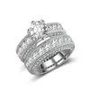 925 Sterling Silver luxe audacieux grands anneaux de mariage ensemble pour les femmes de mariée fiançailles doigt africain cadeau de noël bijoux r4428296U