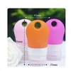 Silicone 38ML 60ML 90ML Reusable Portable Mini Size Alcohol Bottle Small Size Travel Hand Sanitizer Bottle with Holder Hook Keychain Carrier