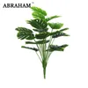 50 cm 18fork gran planta artificial plástico tortuga árbol hojas falso monstera ramificación tropical verde planta para bonsai decoración interior