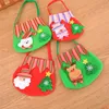 Christmas Gift Bag Candy Storage Pouch Felt Cloth Handbag Santa Gift Bags Xmas Candy Gift Container Home Decoration