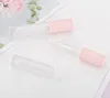 Frosted Clear Pink Cap Lipgloss Tube Przezroczyste Lip Gloss Tube z różową pokrywką Prosta okrągła Kosmetyczna błyszczyk Butelka Refillable