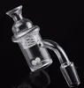 4mm Clear Bottom Quartz Banger 10mm 14mm 18mm Nail met Cycloon Draaiende Carb Cap Luminous Terp Pearl Ball Insert voor Oil Rig Bong