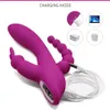 3 en 1 gode lapin vibrateur étanche USB rechargeable stimulateur de clitoris vibrateur anal jouets sexuels pour femmes couples Sex Shop1030575